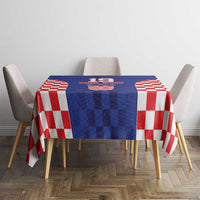 Custom Croatia National Heritage Tablecloth Blue Checkered Croatian Pride - Wonder Print Shop