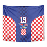 Custom Croatia National Heritage Tapestry Blue Checkered Croatian Pride - Wonder Print Shop