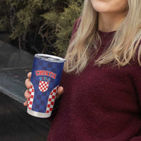 Custom Croatia National Heritage Tumbler Cup Blue Checkered Croatian Pride - Wonder Print Shop