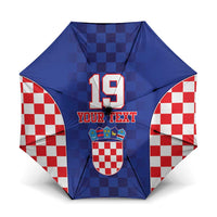 Custom Croatia National Heritage Umbrella Blue Checkered Croatian Pride - Wonder Print Shop