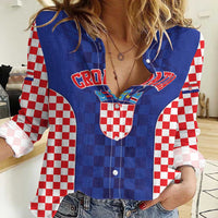 Custom Croatia National Heritage Women Casual Shirt Blue Checkered Croatian Pride - Wonder Print Shop