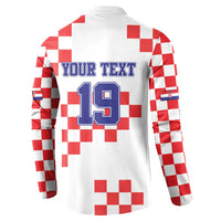 Custom Croatia National Heritage Button Sweatshirt Red and White Checkerboard Design - Wonder Print Shop