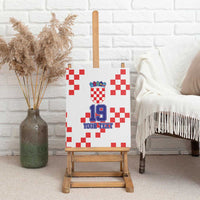 Custom Croatia National Heritage Canvas Wall Art Red and White Checkerboard Design - Wonder Print Shop