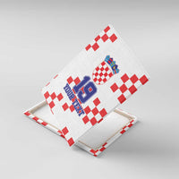 Custom Croatia National Heritage Canvas Wall Art Red and White Checkerboard Design - Wonder Print Shop