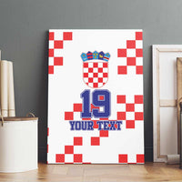 Custom Croatia National Heritage Canvas Wall Art Red and White Checkerboard Design - Wonder Print Shop