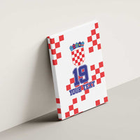 Custom Croatia National Heritage Canvas Wall Art Red and White Checkerboard Design - Wonder Print Shop