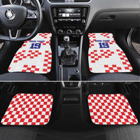 Custom Croatia National Heritage Car Mats Red and White Checkerboard Design - Wonder Print Shop