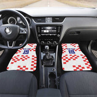 Custom Croatia National Heritage Car Mats Red and White Checkerboard Design - Wonder Print Shop