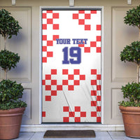 Custom Croatia National Heritage Door Cover Red and White Checkerboard Design - Wonder Print Shop