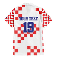 Custom Croatia National Heritage Family Matching Mermaid Dress and Hawaiian Shirt Red and White Checkerboard Design - Wonder Print Shop