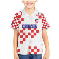 Custom Croatia National Heritage Family Matching Mermaid Dress and Hawaiian Shirt Red and White Checkerboard Design - Wonder Print Shop