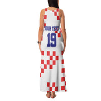 Custom Croatia National Heritage Family Matching Tank Maxi Dress and Hawaiian Shirt Red and White Checkerboard Design - Wonder Print Shop