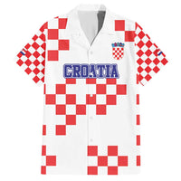 Custom Croatia National Heritage Hawaiian Shirt Red and White Checkerboard Design - Wonder Print Shop