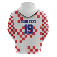 Custom Croatia National Heritage Hoodie Red and White Checkerboard Design - Wonder Print Shop