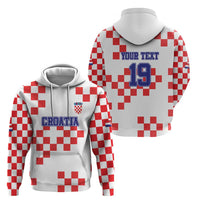 Custom Croatia National Heritage Hoodie Red and White Checkerboard Design - Wonder Print Shop