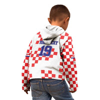 Custom Croatia National Heritage Kid Hoodie Red and White Checkerboard Design - Wonder Print Shop