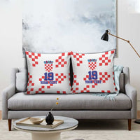 Custom Croatia National Heritage Pillow Cover Red and White Checkerboard Design - Wonder Print Shop