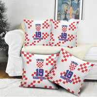 Custom Croatia National Heritage Pillow Cover Red and White Checkerboard Design - Wonder Print Shop