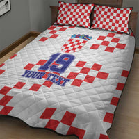 Custom Croatia National Heritage Quilt Bed Set Red and White Checkerboard Design - Wonder Print Shop