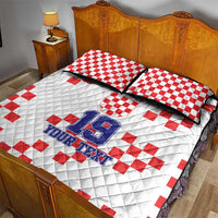 Custom Croatia National Heritage Quilt Bed Set Red and White Checkerboard Design - Wonder Print Shop