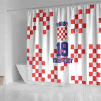 Custom Croatia National Heritage Shower Curtain Red and White Checkerboard Design - Wonder Print Shop
