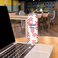 Custom Croatia National Heritage Skinny Tumbler Red and White Checkerboard Design - Wonder Print Shop