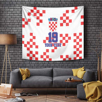 Custom Croatia National Heritage Tapestry Red and White Checkerboard Design - Wonder Print Shop