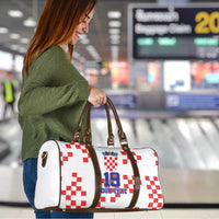 Custom Croatia National Heritage Travel Bag Red and White Checkerboard Design - Wonder Print Shop