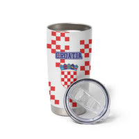 Custom Croatia National Heritage Tumbler Cup Red and White Checkerboard Design - Wonder Print Shop