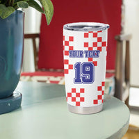 Custom Croatia National Heritage Tumbler Cup Red and White Checkerboard Design - Wonder Print Shop
