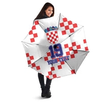 Custom Croatia National Heritage Umbrella Red and White Checkerboard Design - Wonder Print Shop