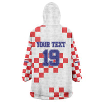 Custom Croatia National Heritage Wearable Blanket Hoodie Red and White Checkerboard Design - Wonder Print Shop