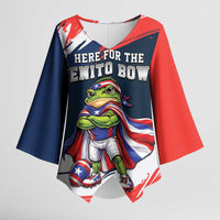 Benito Bowl Puerto Rican Football Kimono Sleeve Blouse Coquí Frog Puerto Rican