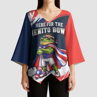 Benito Bowl Puerto Rican Football Kimono Sleeve Blouse Coquí Frog Puerto Rican