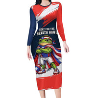Benito Bowl Puerto Rican Football Long Sleeve Bodycon Dress Coquí Frog Puerto Rican