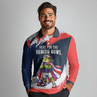 Benito Bowl Puerto Rican Football Long Sleeve Polo Shirt Coquí Frog Puerto Rican