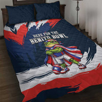 Benito Bowl Puerto Rican Football Quilt Bed Set Coquí Frog Puerto Rican