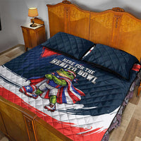 Benito Bowl Puerto Rican Football Quilt Bed Set Coquí Frog Puerto Rican