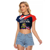 Benito Bowl Puerto Rican Football Raglan Cropped T Shirt Coquí Frog Puerto Rican