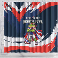 Benito Bowl Puerto Rican Football Shower Curtain Coquí Frog Puerto Rican