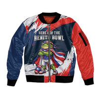 Benito Bowl Puerto Rican Football Sleeve Zip Bomber Jacket Coquí Frog Puerto Rican