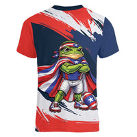 Benito Bowl Puerto Rican Football Women V-Neck T-Shirt Coquí Frog Puerto Rican