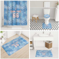 Custom World Football 2026 England Bathroom Set Three Lions and Tudor Rose Pattern