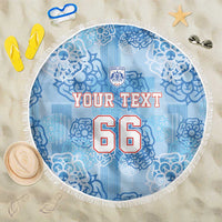 Custom World Football 2026 England Beach Blanket Three Lions and Tudor Rose Pattern