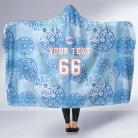 Custom World Football 2026 England Hooded Blanket Three Lions and Tudor Rose Pattern