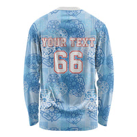 Custom World Football 2026 England Long Sleeve Shirt Three Lions and Tudor Rose Pattern