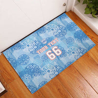 Custom World Football 2026 England Rubber Doormat Three Lions and Tudor Rose Pattern