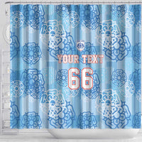 Custom World Football 2026 England Shower Curtain Three Lions and Tudor Rose Pattern