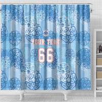 Custom World Football 2026 England Shower Curtain Three Lions and Tudor Rose Pattern