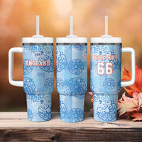 Custom World Football 2026 England Tumbler With Handle Three Lions and Tudor Rose Pattern